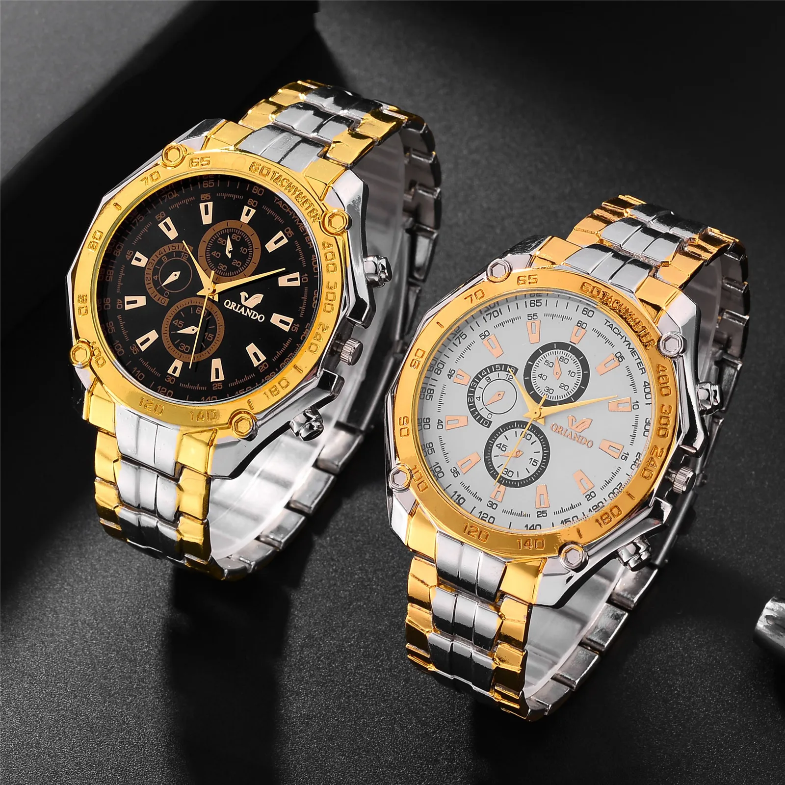 Top Brand Mens Watches Luxury Steel Analog Quartz Wristwatch Fashion Business Gold Sliver Male Clock Relogios Masculino Montre 2