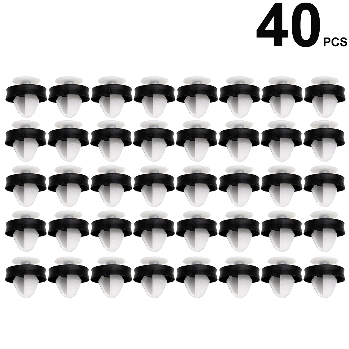 Rivetti Plastica Auto, Fydun 50 Pezzi Clip Rivetto di Fissaggio in Plastica MWC9134 Set Rivetti in Plastica per Auto Nero per Portiere, Paraurti, per