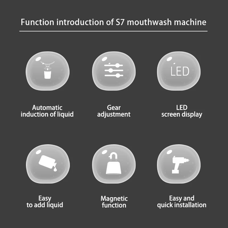 Xiaomi Inductive Mouthwash Dispenser Wireless Smart Magnetic Base LED Screen Display Wall Mounted Automatic Mouth Get 2 Cups