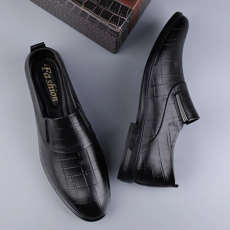 Genuine Leather Men Formal Dress Footwear Fashion Pointed Toe Men Business Casual Shoes High Quality Male Oxfords Shoes Sneakers