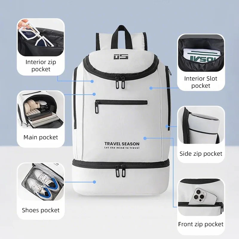 Terylene Outdoor Climbing Backpack with Shoe Pocket for Sports Travel