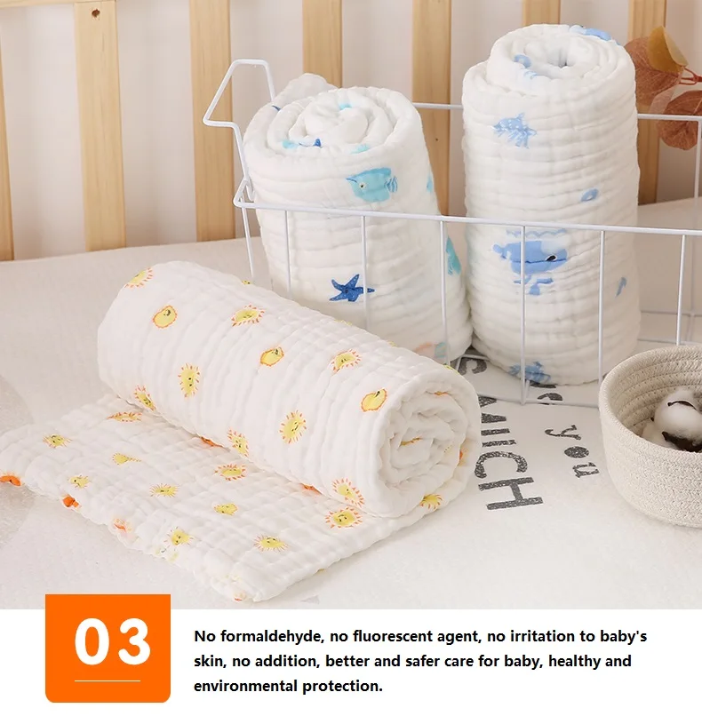 2PCS Baby Bath Towel Newborn Bathrobe Cotton Gauze 6 Layers Washcloth Blankets Child Robe Kids Facecloth Muslin bathroom towels