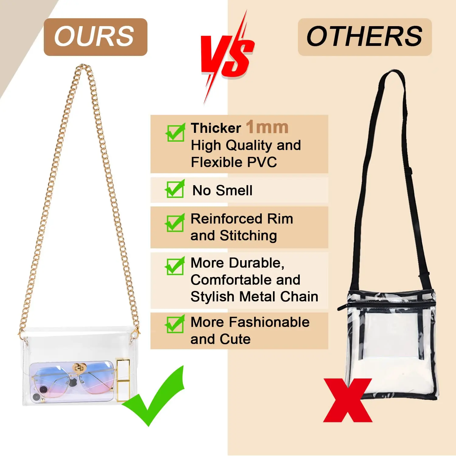 2023 Clear Purse Women Stadium Bag Crossbody Clutch Bags Stadium Approved -  Small Cute Transparent Through Plastic - AliExpress