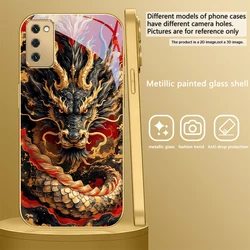 Majestic Golden Eastern Dragon Glass Phone Case - Galaxy S20 FE (JS - SMJ32602091)