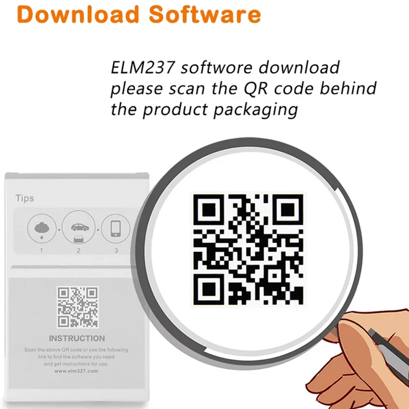 ELM327 for Car and Truck 12v&24v Bluetooth 5.0 elm 327 OBD2 cable Auto Scanner work on Vehicles Code Reader Car Diagnostics Tool 6
