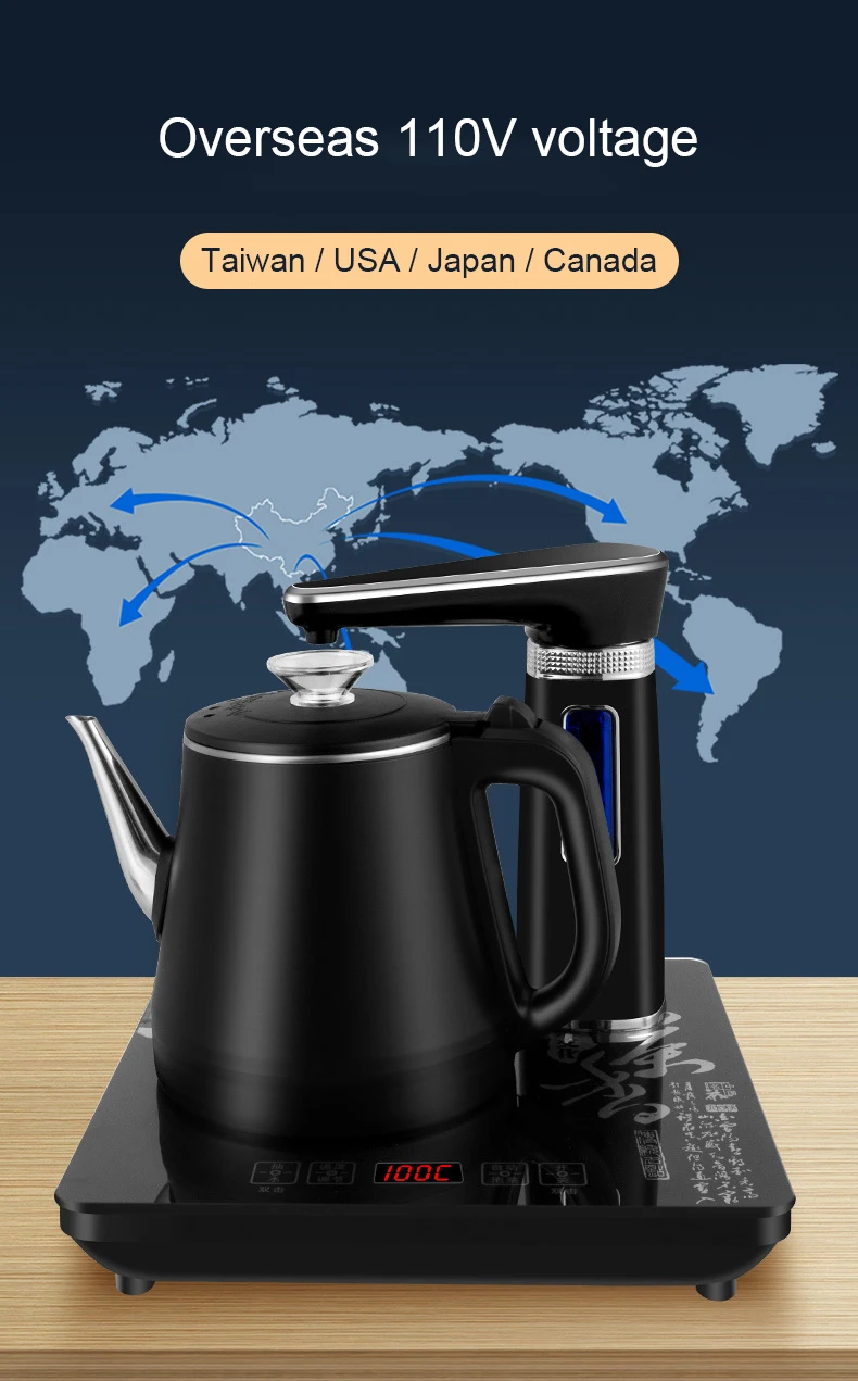 Description Picture 4 of item110V/220V Electric Kettle Automatic Water Dispenser Samovar Pumping Stove Home Water Heating Stainless Steel Teapot Set 1350W