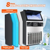 Machine à glaçons professionnelle sous comptoir, production quotidienne de 55/70 kg, bac de stockage de 15 kg, épaisseur réglable, minuterie numérique et nettoyage automatique, filtre intégré, en acier inoxydable pour usage commercial et domestique 5