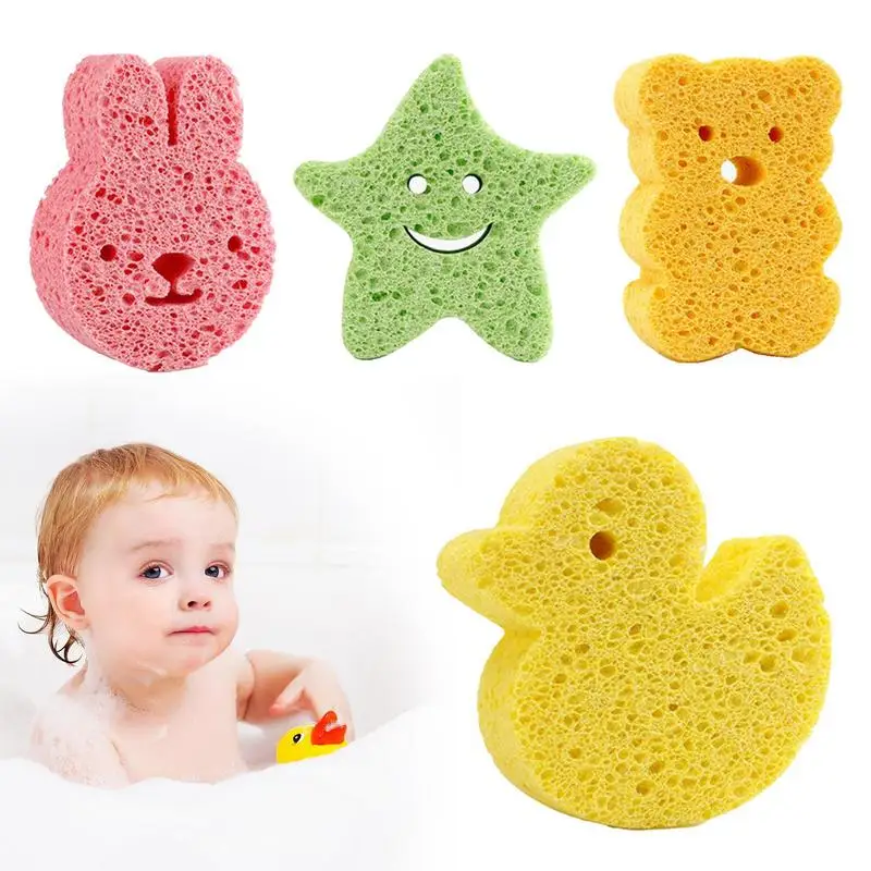 

Toddler Sponge For Bathing Body Shower Scrubbing Sponge Cute Shape Gentle Toddler Bath Natural Cleansing Sponge For Kids Girls