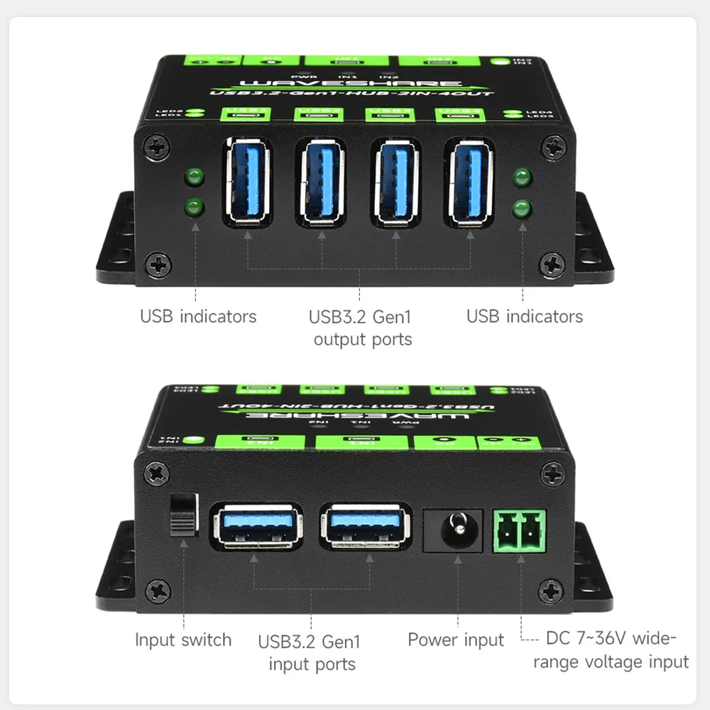 Industrial Grade Usb Hub Portas a Portas Usb até 5gbps Multi Proteção Switchable Mac Windows Portas - Imagem 6