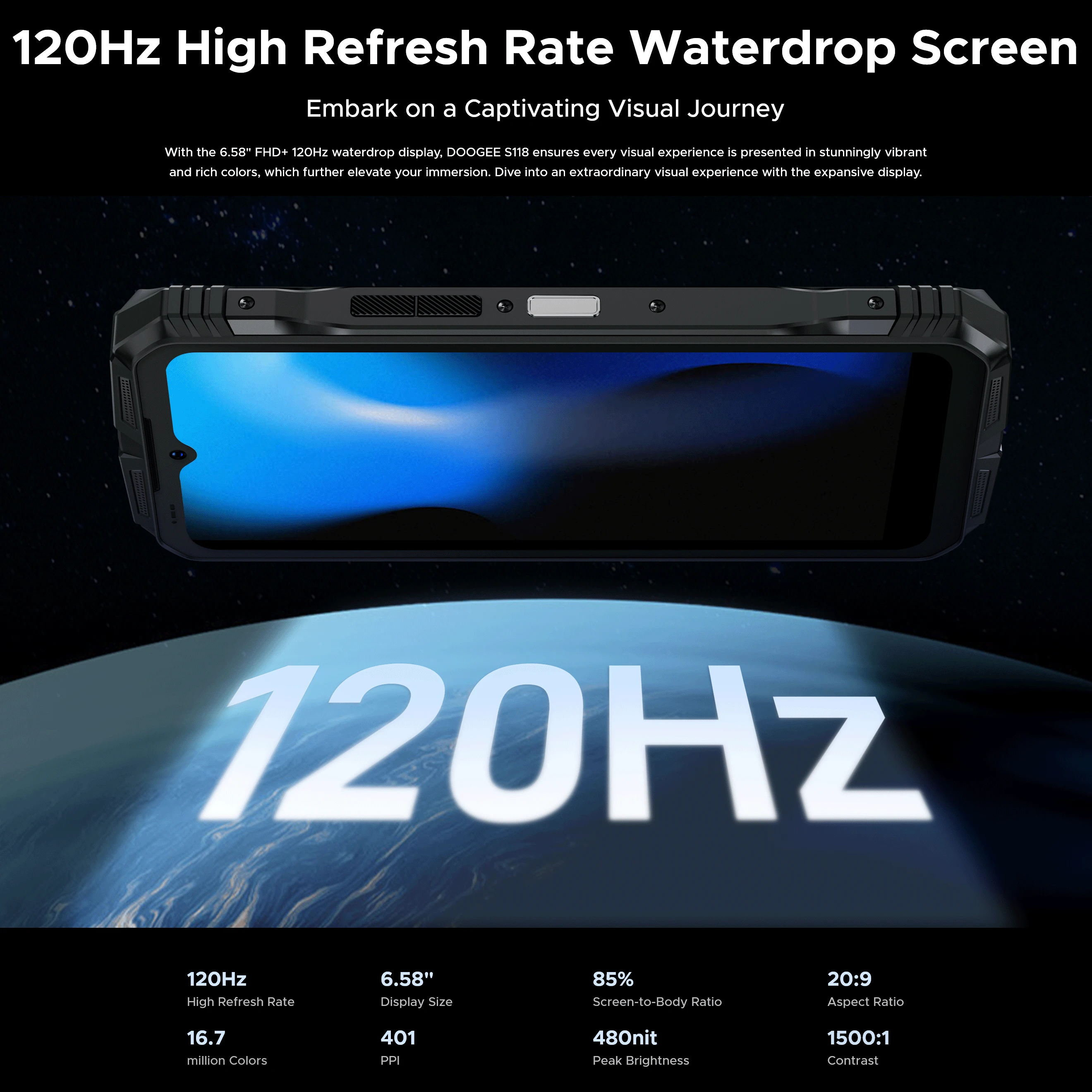 DOOGEE S118 8GB 512GB Rugged Smartphone 10800mAh 33W Fast Charging