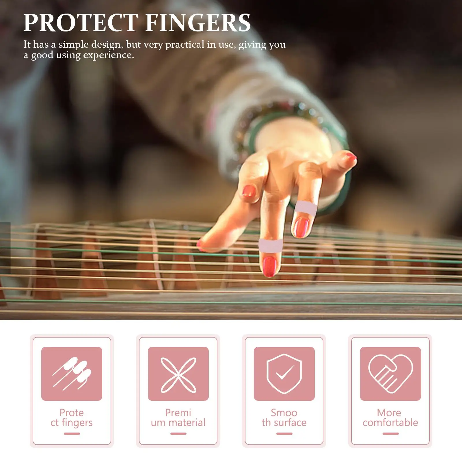 5 Rolls Guzheng Tape Convenient Duct Portable Finger Accessory Adhesive Pipa Wear-resistant Fingernail Miss