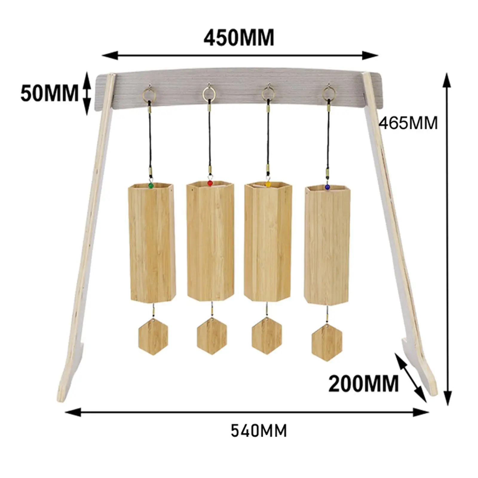 Chime Stand Easy Assembly Wooden Multifunctional Wind Chime Wood Stand Gong for Yoga Tabletop Classroom Bedroom Tea Room wind chime stand