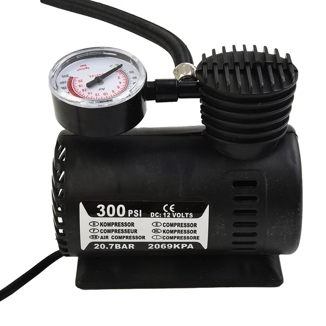 Portable 12V 300psi Mini Air Compressor Pump Tire Tyre Inflator 15LPM  Quickly Inflate Car Tyre Inflator Auto Pump Set - AliExpress