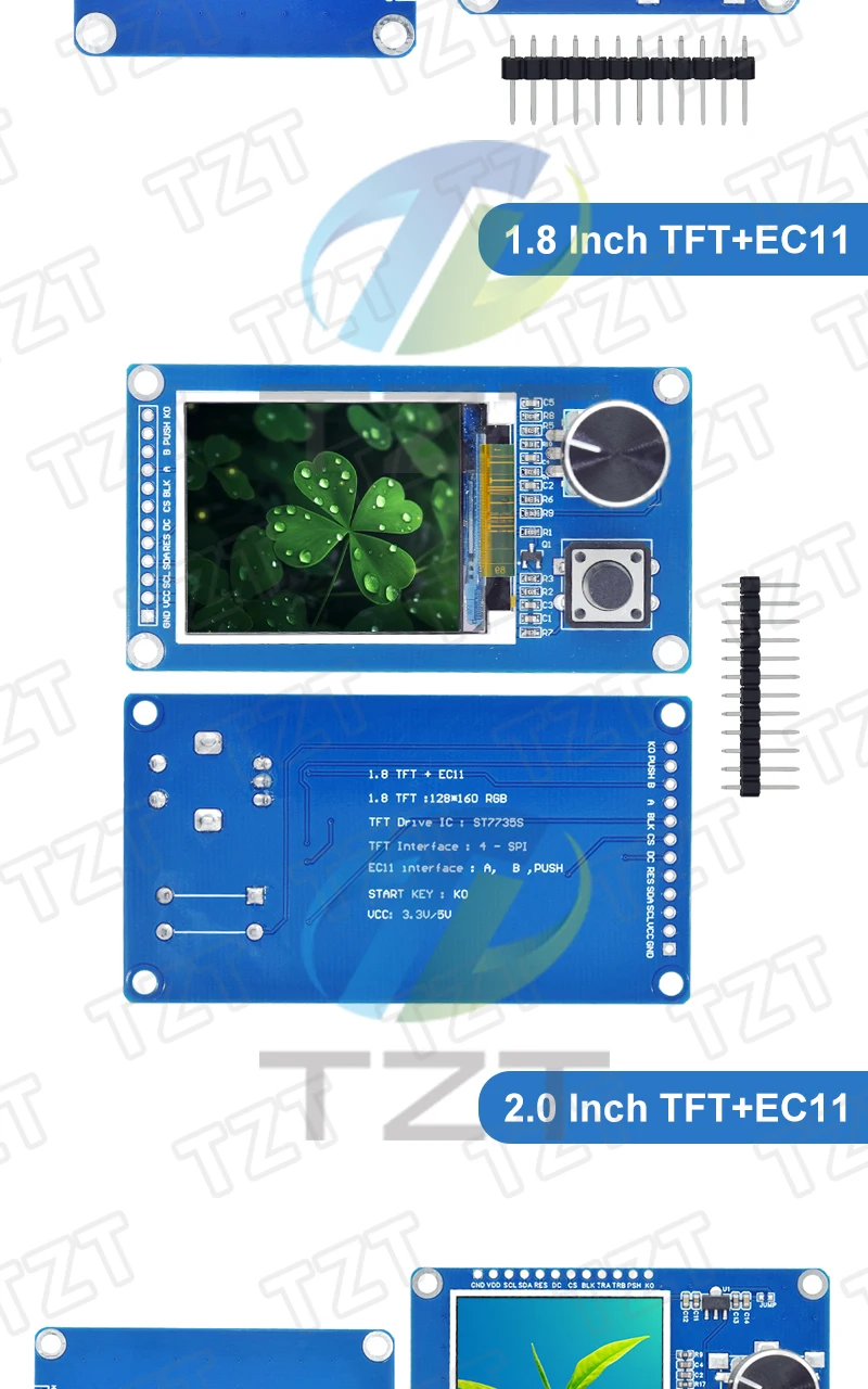 0,96/1,3/1,54/1,8/2,0/2,4 Zoll TFT Display Bildschirm mit EC11 Drehgeber Kombination Modul SPI Schnittstelle LCD Display Bildschirm – Detail 8