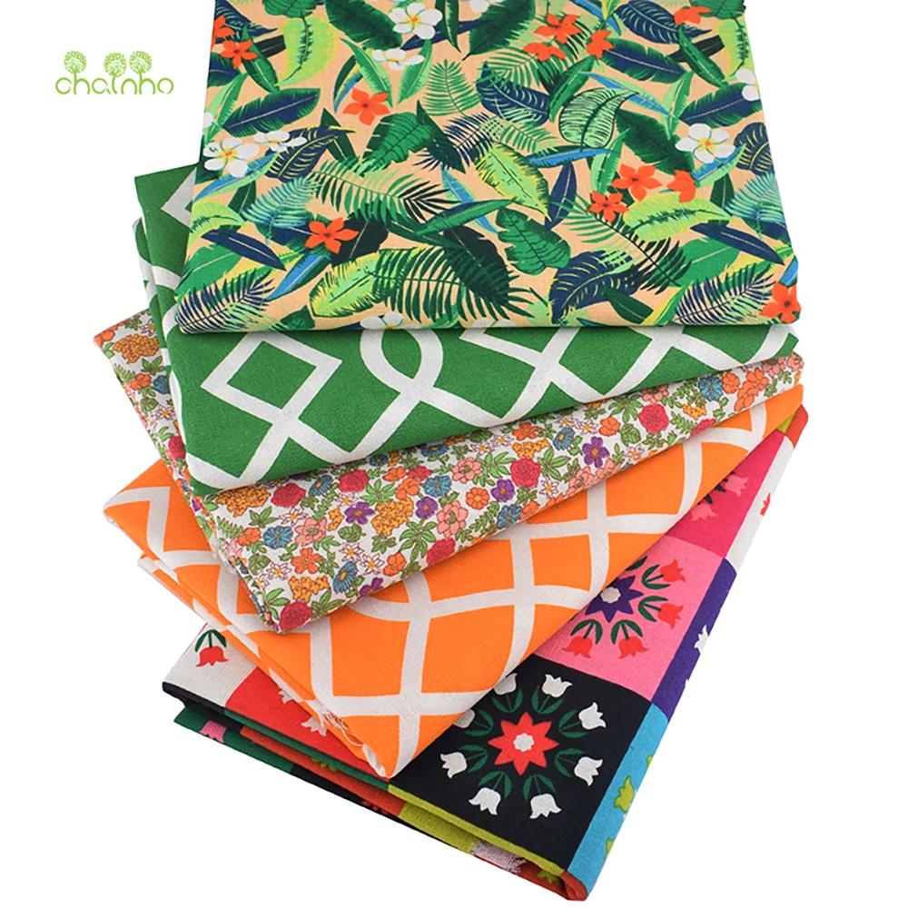 Chainho,Printed Cotton Linen Fabric,DIY Sewing Quilting Material,For Sofa,Table Cloth,Curtain,Bag,Cushion,Furniture Cover,15CLA4