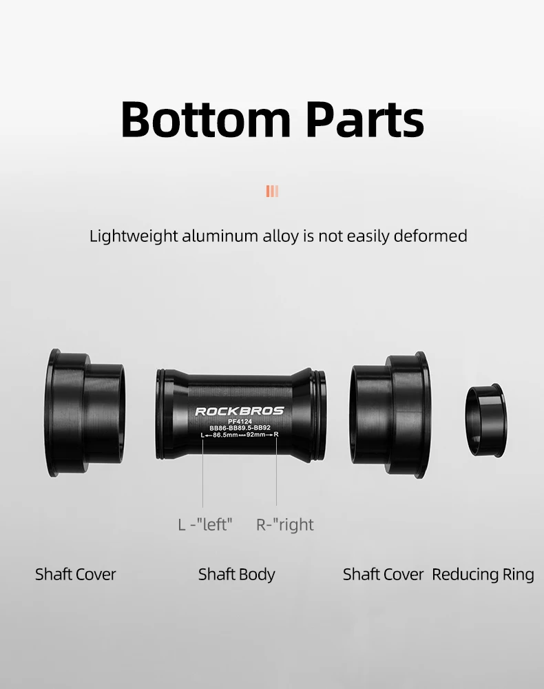 ROCKBROS Press-in Bicycle Bottom Bracket Thread Lock Ceramic Bottom Bracket BB86/90 Washer Five-way 68-73/86.5-92 Bike Parts