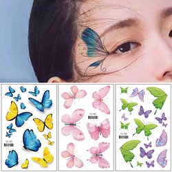 Fairy Shiny Glittering Butterfly Tattoo Sticker 3D Sexy Face Eyes Jewels Tattoo Halloween Party Body Art Decoration Gems Sticker