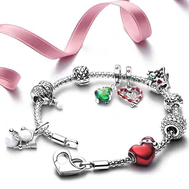 Valentine Beads and Charms for Pandora Charm Bracelets, Red and