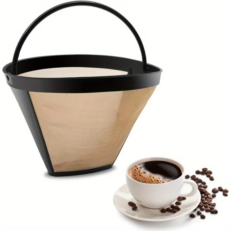 Gold Coffee Filter Reusable #4 Cone Coffee Filters Basket Replacement Fits  Cuisinart/Ninja Coffee Makers and Brewers (1) - AliExpress 15