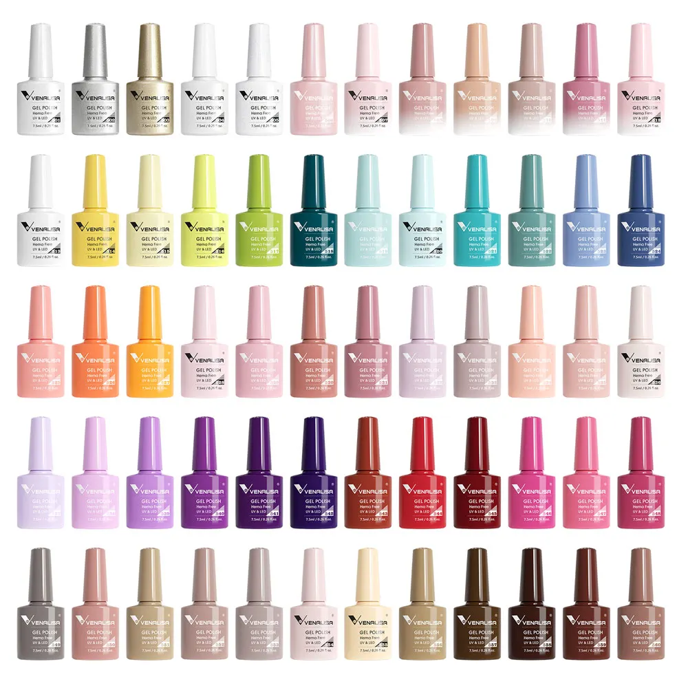 VIP5 VENALISA Gel Nail Polish Kit Hema Free Nude Pink Glitter Gorgeous Color Nail Manicure Soak off UV LED Nail Gel Varnish Set 2