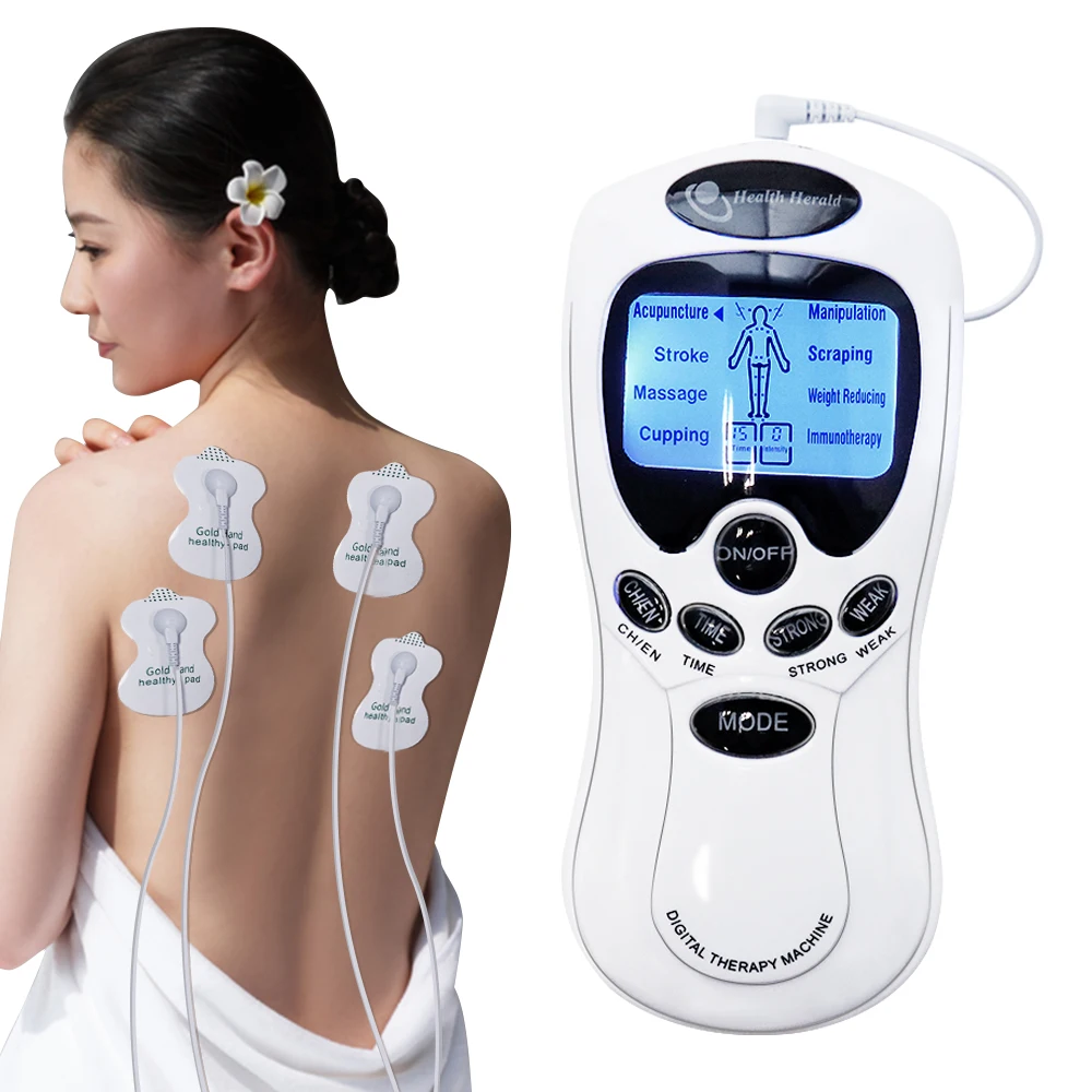 Electric 8 Modes Digital Therapy Muscle Stimulator Physiotherapy Microcurrent Low Frequency TENS Pulse Body Massager 2
