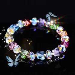 Bohemian Crystal Butterfly Charm Beaded Bracelet (Style 2)
