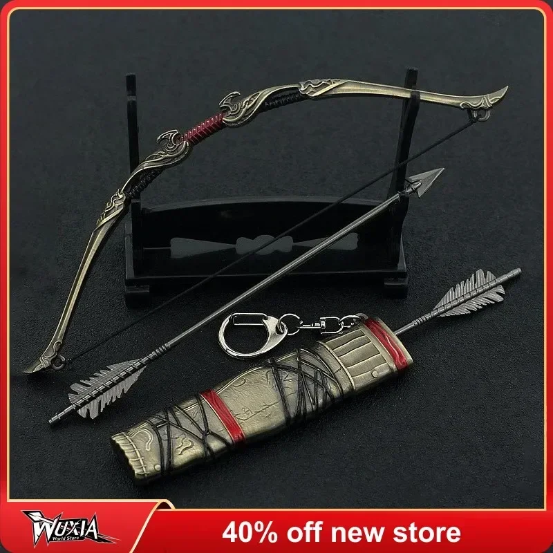 

God of War Atreus Talon Bow Kratos Keychain Weapon Bow and Arrow Ornament Doll Toys Metal Anime Sword Toy for Boys Children Gift