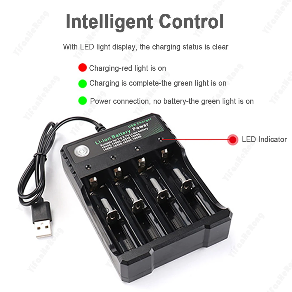 Battery Charger 4.2V 3.7V 18650 Charger Lithium Ion Battery USB Independent Charging 18350 16340 14500 18500 USB