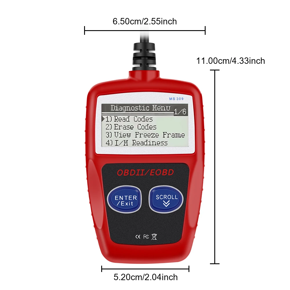 OBD 2 Scanner Digital Display Fault Code Clear Car Diagnostic Tools Universal Version OBD2 Code Reader Multi Functional 6