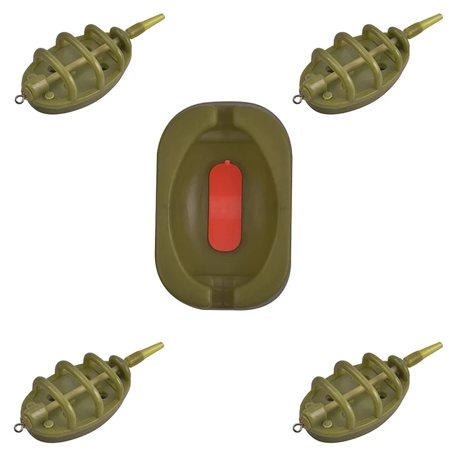 3+1 Inline Method Carp Fishing Bait Basket Feeders Mould Set (20g