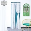 White Jacquard Lace Curtain Partition Curtain Bedroom Home Perforation free Princess Romantic French Small Tulle Gauze Valance 1