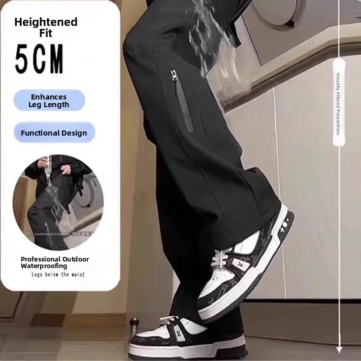 Men's Thiened Fce Lined Straight Leg Casual Pants for Autumn Winter Wear Resistant Dirt Proof Ideal for Construction Wor...