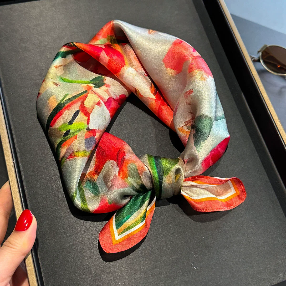 100% Silk Bandana Scarf – Luxury Square Neckerchief
