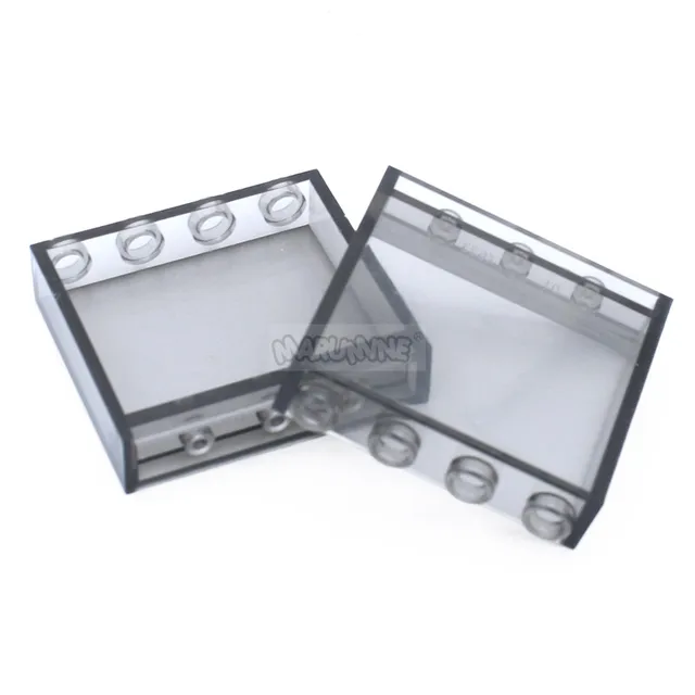 Marumine MOC Bricks Wall Element 1x4x3 with Side Supports 87543 60581 Blocks Glass Window Panel Compatible Assembles Particles 4