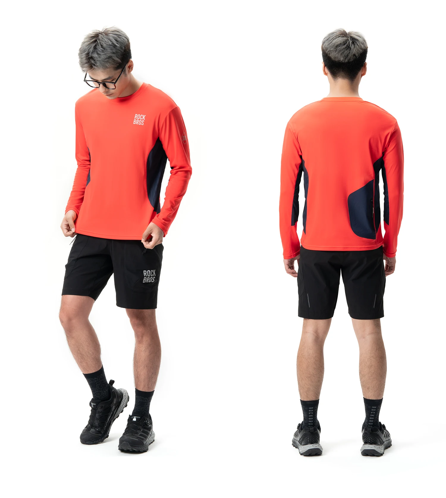 ROCKBROS Fahrrad-Shirts, lange Ärmel, leicht, atmungsaktiv, schnell trocknend, Fahrrad-Kleidung, lässig, locker, bequem, Herren-Trikot – Detail 13