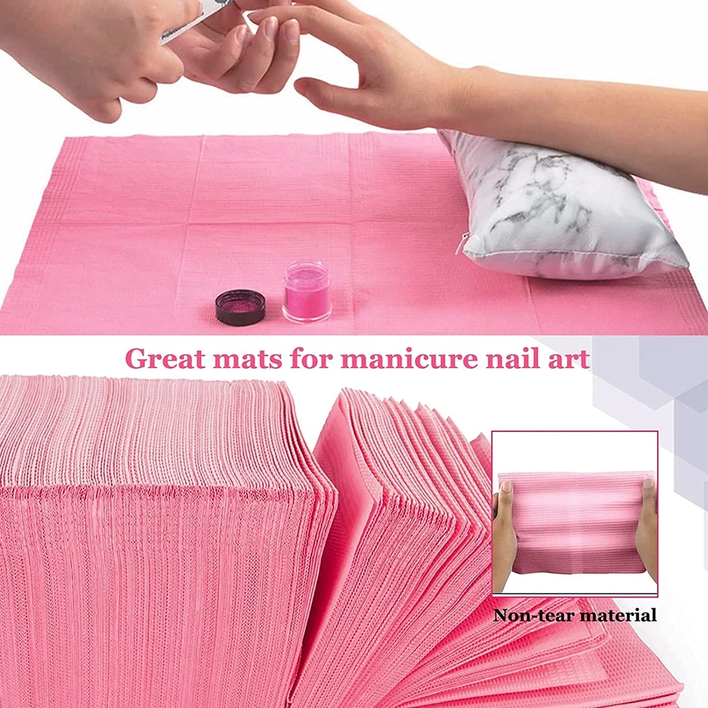 5/20PCS Nail Table Mats Disposable Nail Art Paper Towels Waterproof 3 Ply Nail Art Paper 45*33mm Pads for Nail Table Pad Clean 5