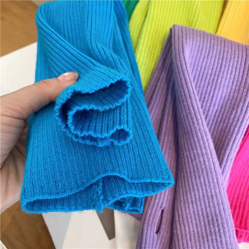 Y2k Gestreifte Armstulpen - Fingerlose Strickhandschuhe Punk Grunge Style