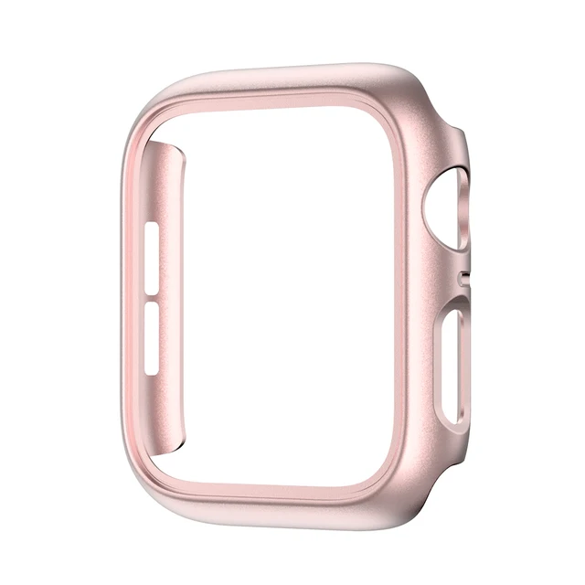Cover for Apple Watch Case 45mm 41mm 44mm 40mm 42mm 38mm Accessories PC Protector bumper iWatch for Iwatch Series 7 SE 6 5 4 3 2 Rose Gold