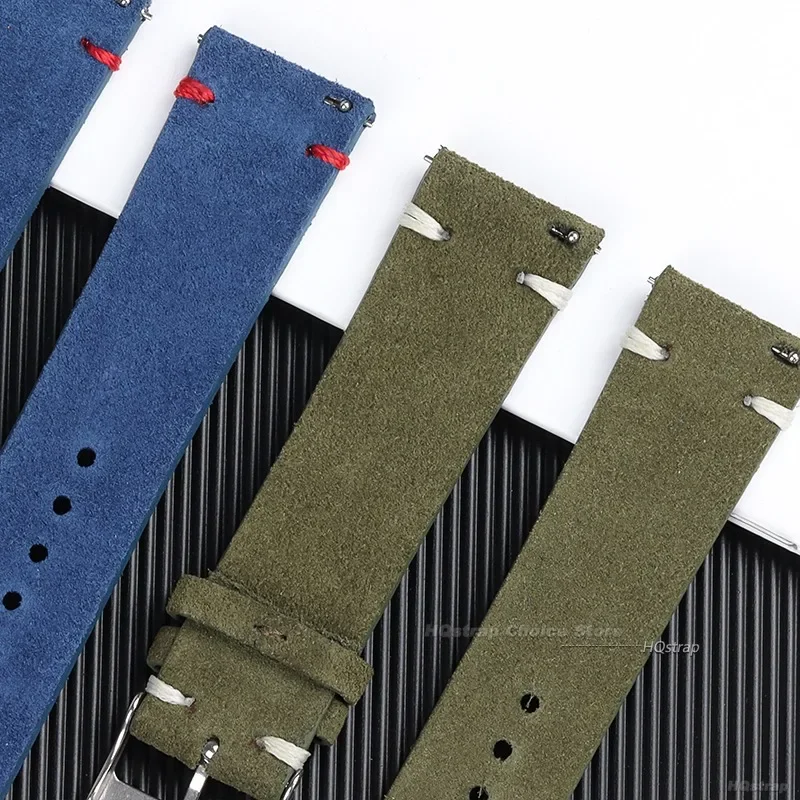 Vintage Suede Leather Quick Release Watch Strap - Sport Bracelet Replacement