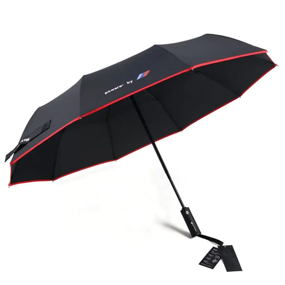 Original For BMW 4S shop car umbrella red edge 10 bone high-end automatic folding umbrella for rain shine with M