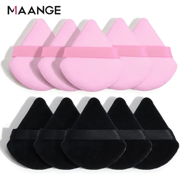 MAANGE-Houppette de poudre triangulaire, 10/12 pièces, utilisation sèche pour adt poudre liquide cosmétique doux en peluche, fond de teint de maquillage 1
