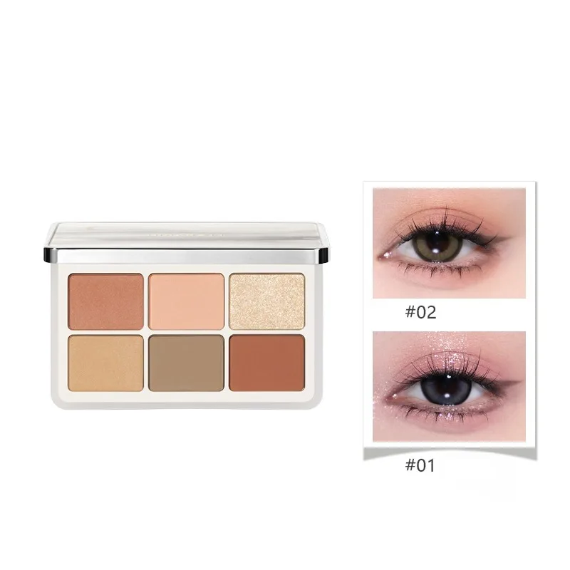 

Judydoll Six-color Eye Shadow Palette High-gloss Contouring Blush Easy-to-pigment Color Development Matte Makeup in One Palette
