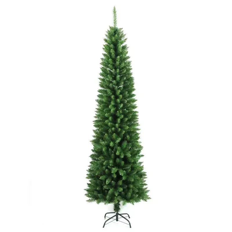 thumbnail image 1 of Árbol de Navidad artificial de PVC con forma de lápiz, punta fina, poste de bolígrafo, árbol de Navidad verde de 120 cm a 270 cm, decoración navideña para el hogar, 1 of 5