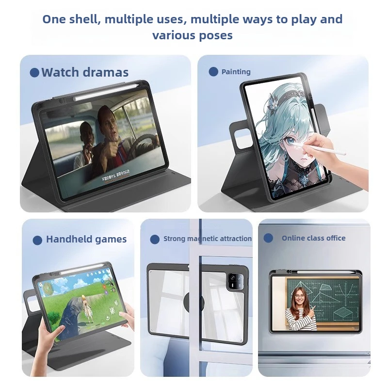 Magnetic Protective Pad Case with Pen Slot and Split Design