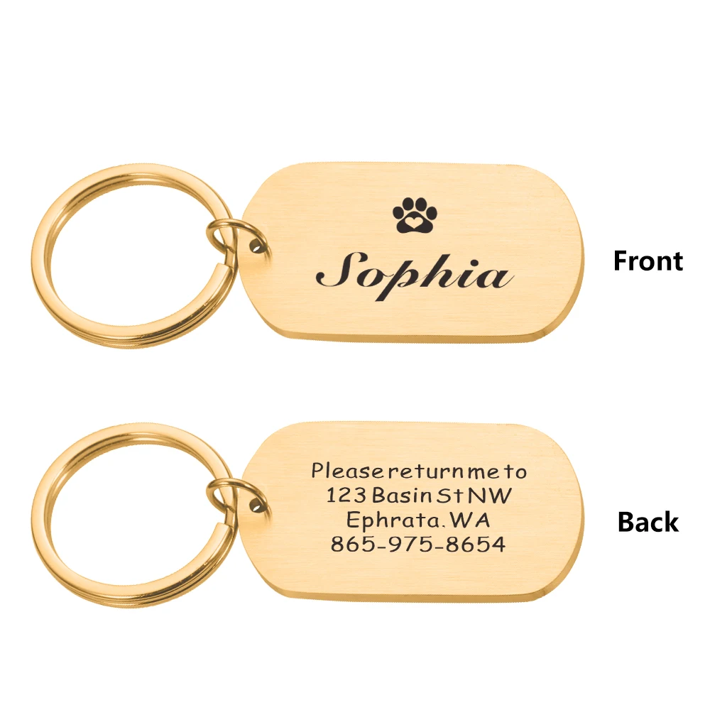 Customizable Dog Collar Address Tags for Dogs Medal with Engraving Name Kitten Puppy Accessories Personalized Cat Necklace Chain 