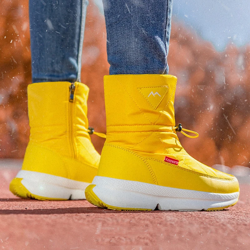 New Waterproof Snow Boots Woman Thick Warm Waterproof Anti-skid Lady Fashion Lightweight Outdoor Casual Boot Female Snow Boots