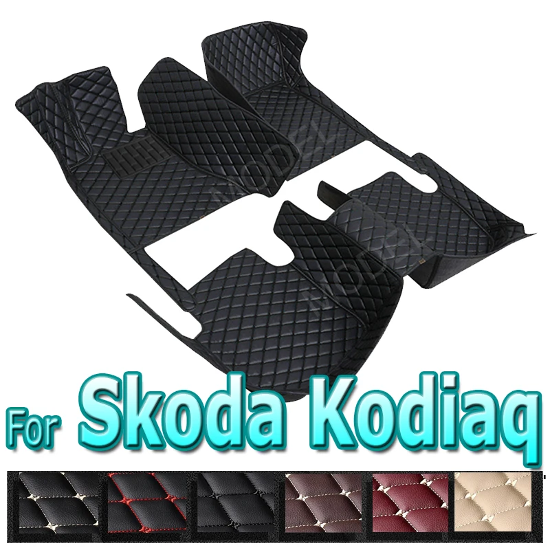 

Автомобильные коврики для Skoda Kodiaq NS7 2017 ~ 2022 2021 2020, автомобильные коврики, кожаные напольные коврики, детали интерьера, автомобильные аксессуары, 5 сидений