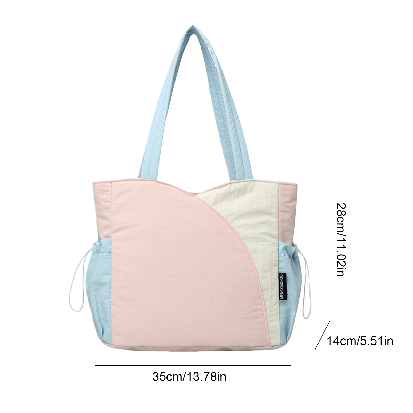 Casual Crossbody Bag Large Capacity Trendy Shoulder Bag Contrast Color Nylon Satchel Bag Shopping Work Date Party Bag