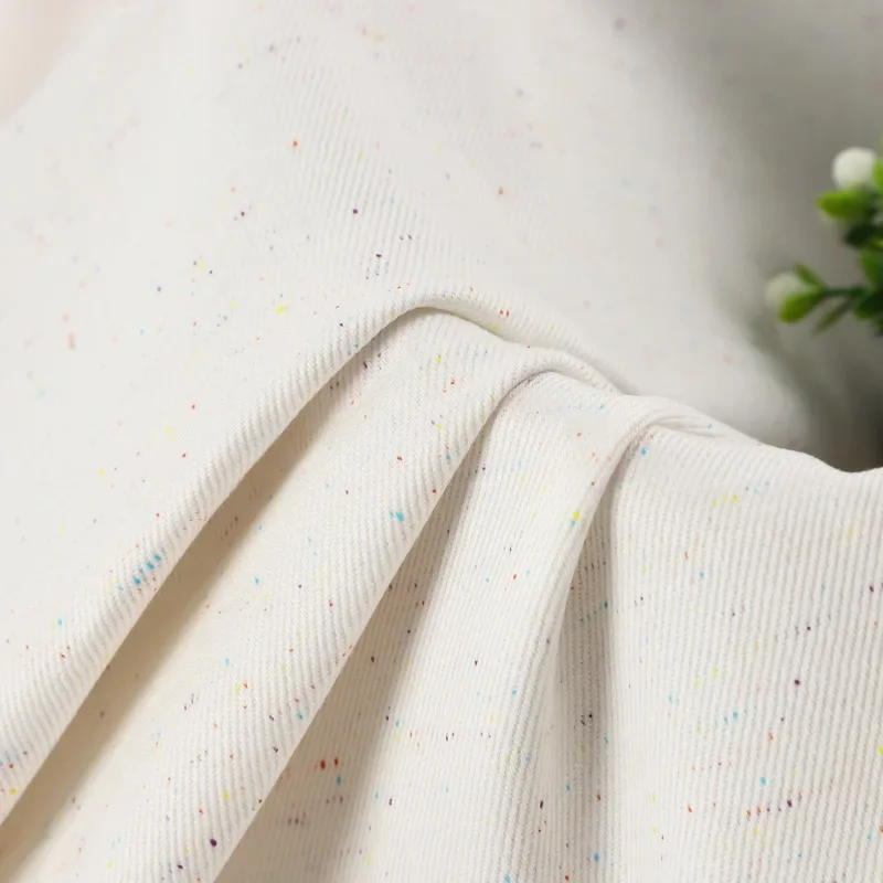 10oz Washless Color Dot Denim Fabric for Spring Autumn Apricot Wide Leg Pants Skirts Outerwear Denim Material