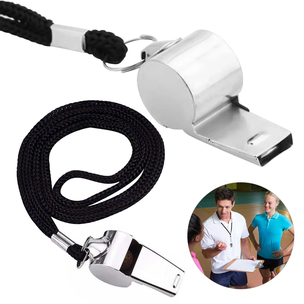 

2Pcs New Metal Whistle First Aid Whistle Soccer Football Basketball Hockey Baseball Sports Referee Whistle Survival Outdoor 2023